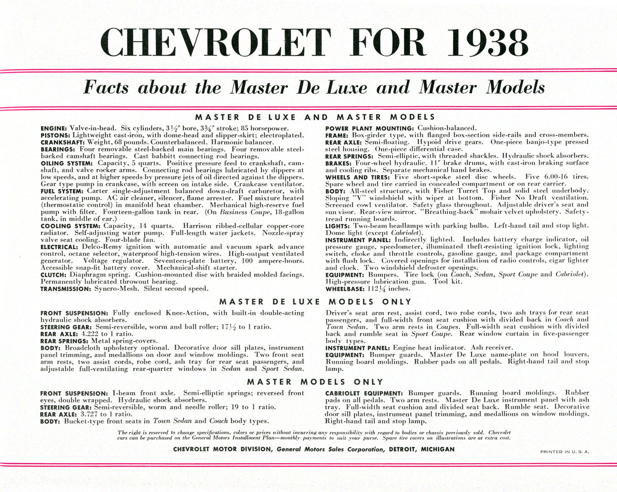 1938 Chevrolet Brochure Page 14